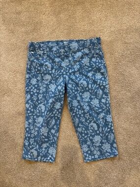 Floral Print Blue Cropped Women’s Jeggings